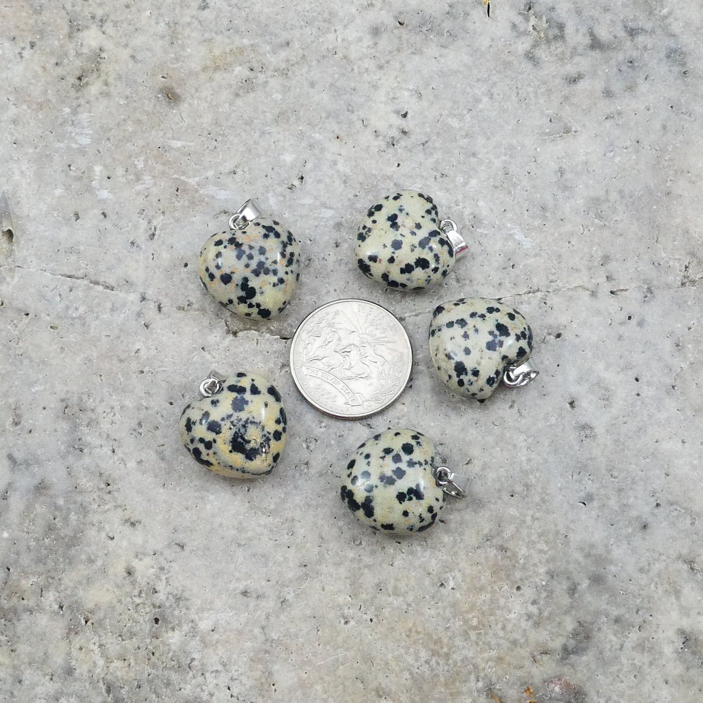 Dalmatian Jasper 20x20mm Heart Pendant
