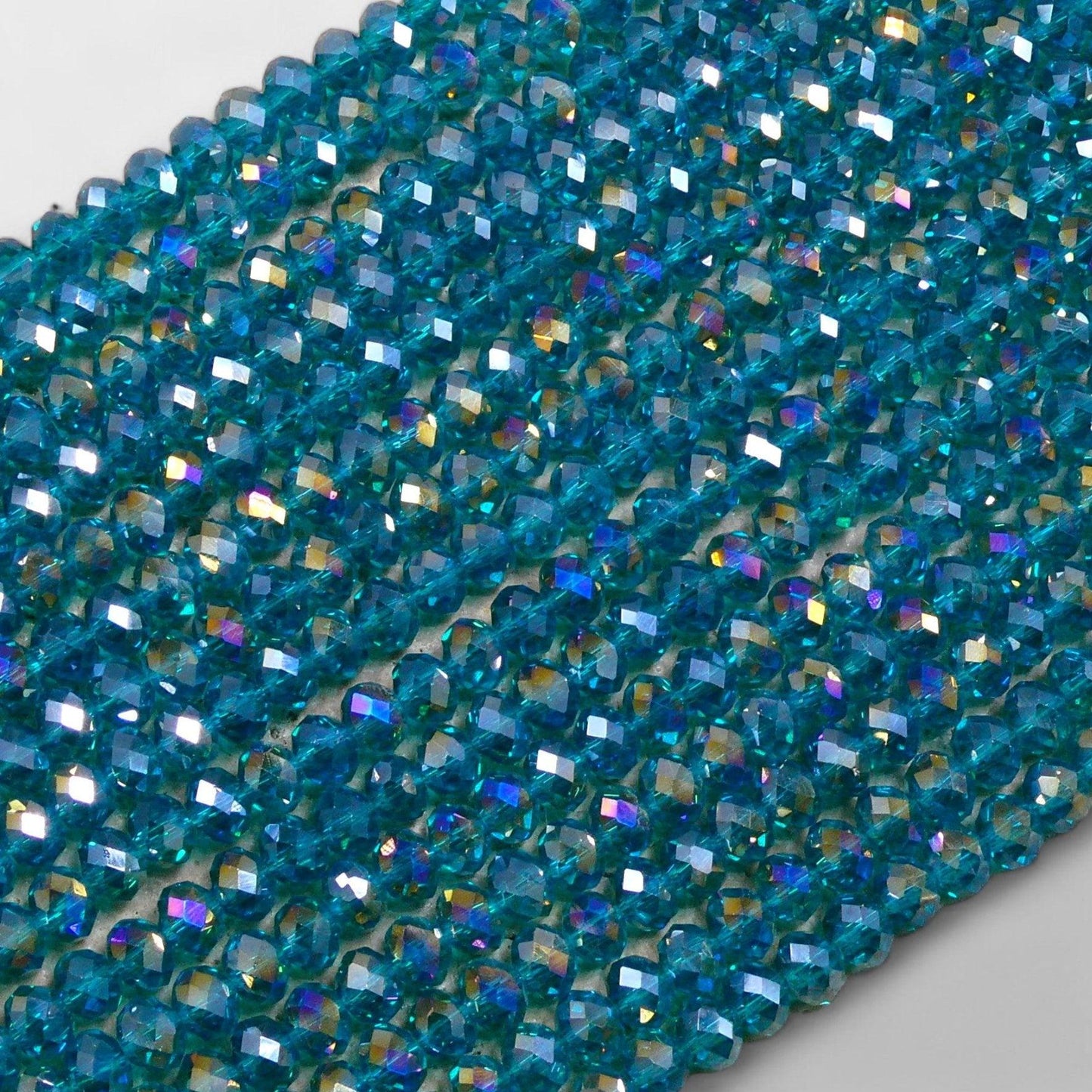 Crystal Faceted Rondelle Blue Zircon AB, 2mm 4mm 6mm 8mm
