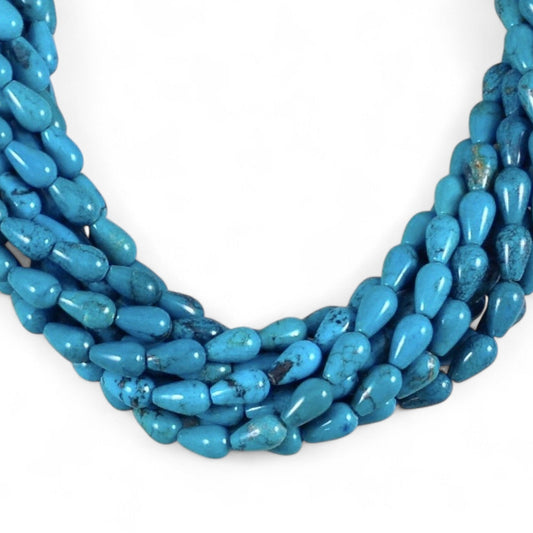 Hubei Turquoise Briolette, Teardrop 6x10mm