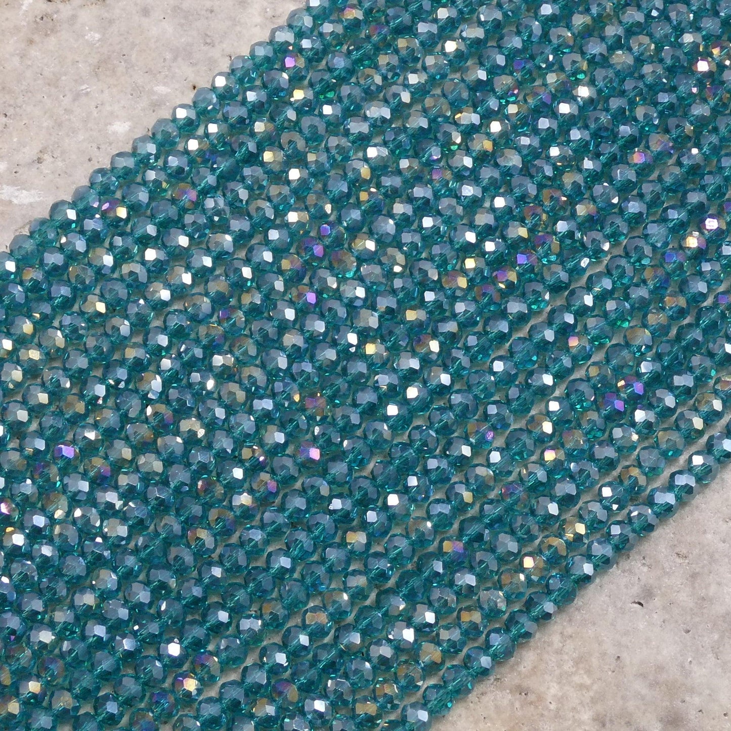 Crystal Faceted Rondelle Blue Zircon AB, 2mm 4mm 6mm 8mm