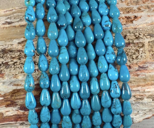 Hubei Turquoise Briolette, Teardrop 6x10mm